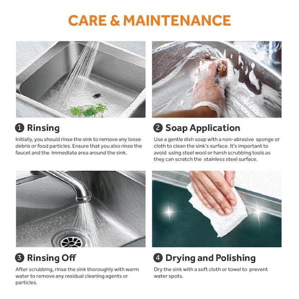 Glacier Bay 33 in. Drop-In Single Bowl 20 Gauge Stainless