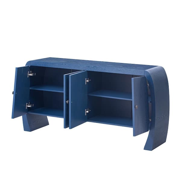 58.6 in. W x 14.2 in. D x 30 in. H Bathroom Navy Blue Linen Cabinet