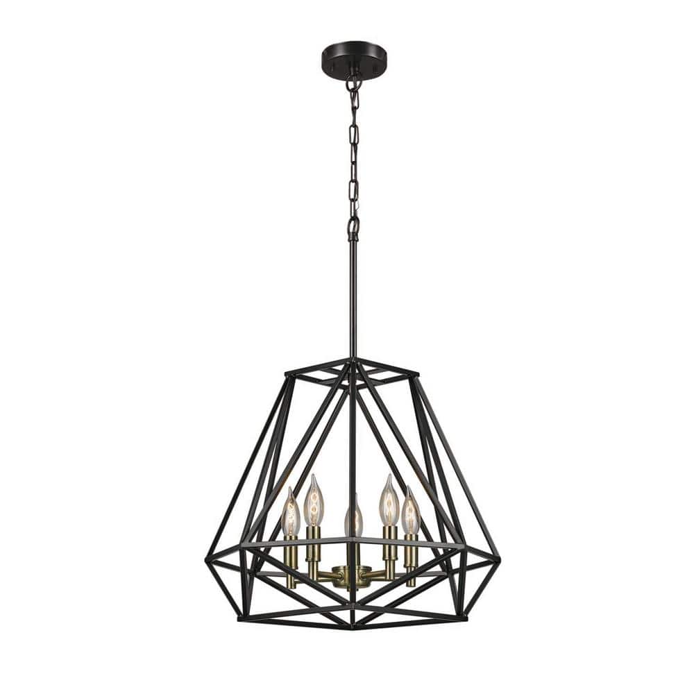 Sansa 5-Light Dark Bronze Chandelier