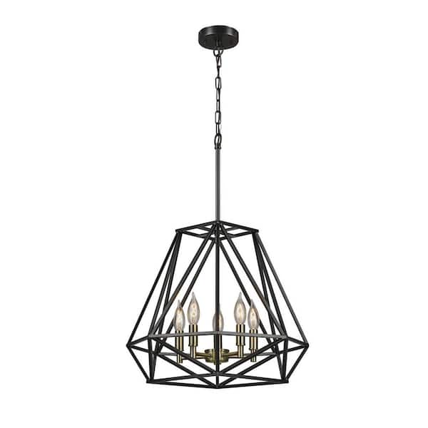 Sansa 5-Light Dark Bronze Chandelier