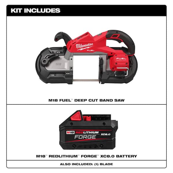 M18 FUEL 18V Lith-Ion Brushless Cordless Deep Cut Band Saw w/ FORGE XC 8.0 Ah Battery