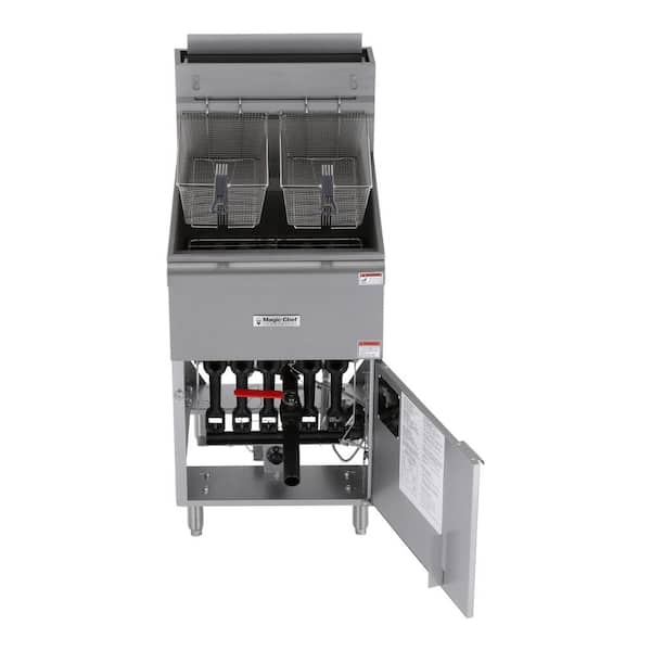 52 Qt. 70 lb. Stainless Steel Commercial Natural Gas Fryer - 150,000 BTU