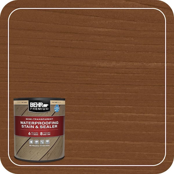 1 qt. #ST-115 Antique Brass Semi-Transparent Waterproofing Exterior Wood Stain and Sealer