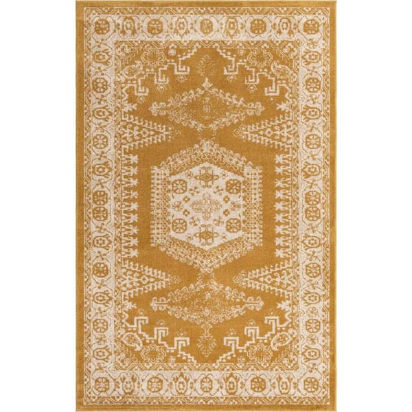 Unique Loom Utopia Larissa Gold 5' 1 x 8' 0 Area Rug