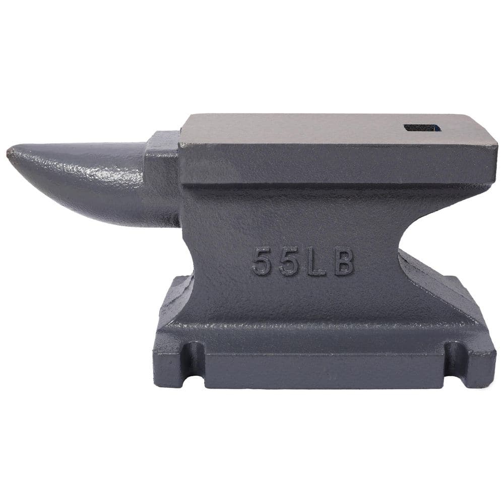 Tidoin 55 lb. Cast Iron Anvil with Single Horn Round Horn and