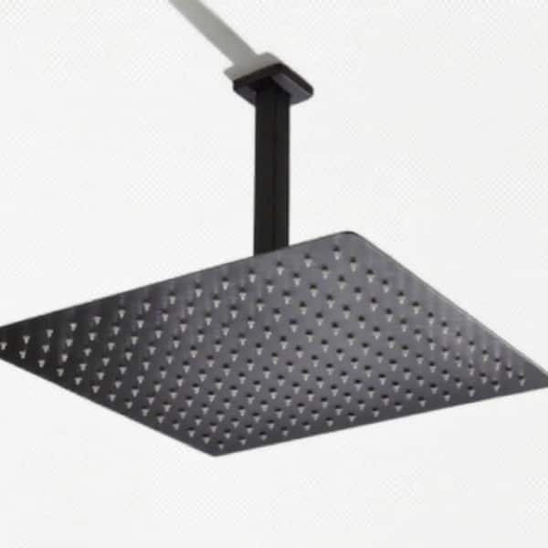 Unbranded Rainfall Showerhead with 3 Spray Patterns Showerhead face diameter 7 in. wall mount, Fixed Shower Head in Matte Black