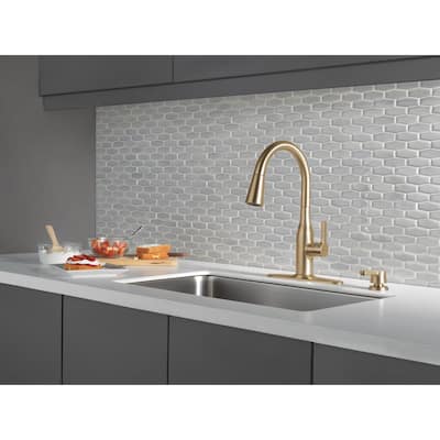 Delta Champagne Bronze Pull Down Kitchen Faucets Kitchen Faucets The Home Depot