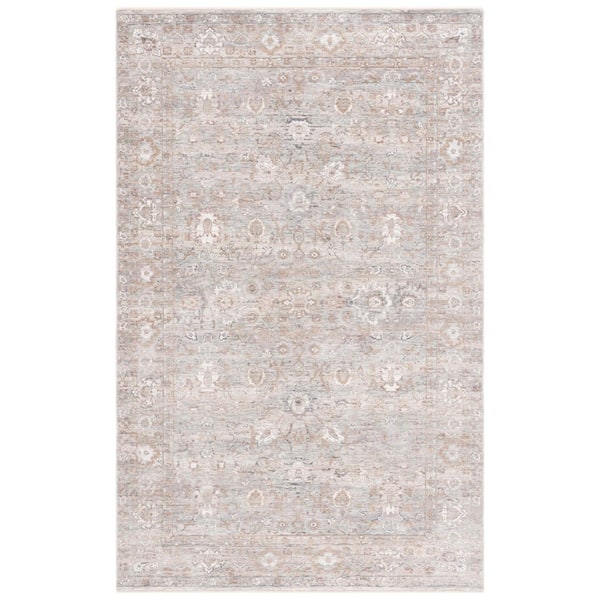 Webster 3 ft. x 4 ft. Gray/Beige Distressed Ornate Wavy Area Rug