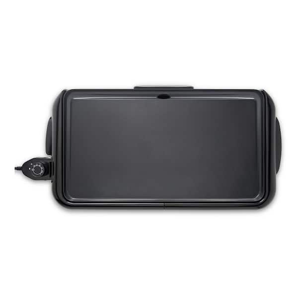 22 Sq. In. Black Electric Griddle with Warming Tray