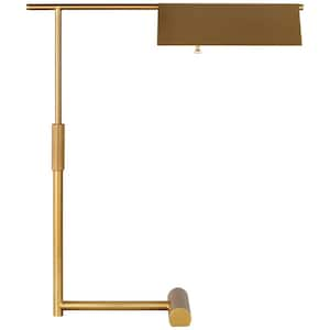 Foles 20.625 in. W x 25 in. H Burnished Brass 1-Light Dimmable Transitional Table Lamp for Living Room with Steel Shade