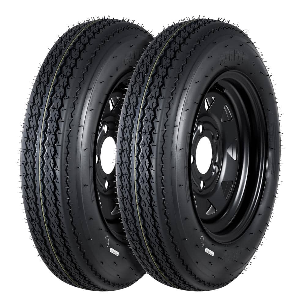 "2-Pack 4.80-12 4.80x12 480-12 Trailer Tires with 12"" Rims, 5 Lug on 4.5"" Bolt Pattern, 6PR Load Range C" price history on PriceWatchPro
