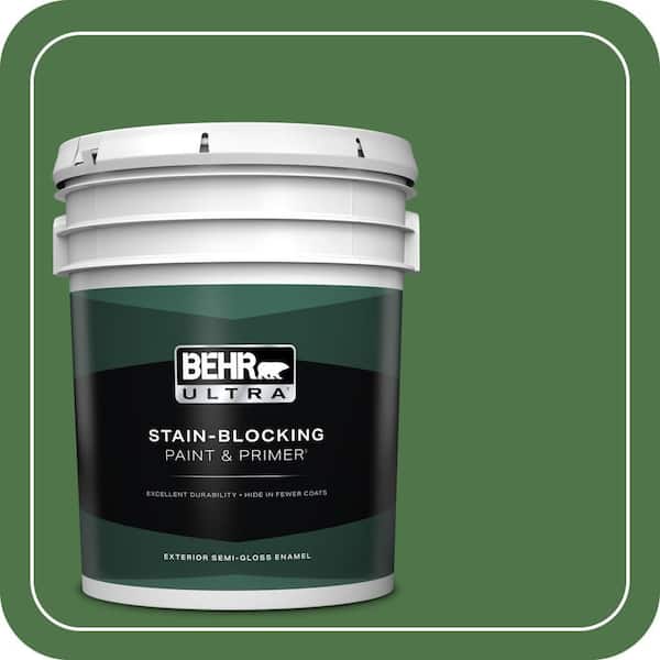 BEHR ULTRA 5 gal. #MQ4-49 Emerald Forest Semi-Gloss Enamel Exterior Paint & Primer