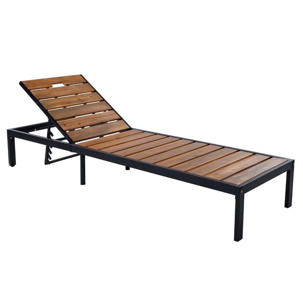 Metal Outdoor Chaise Lounge with Wood Seat price history on PriceWatchPro