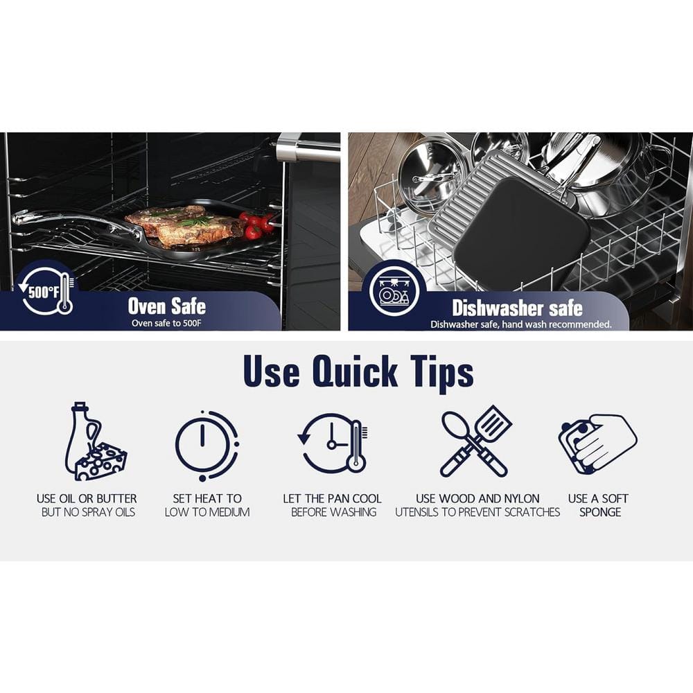 Modern Industrial 20'' Black Anodized Aluminum Square Griddle
