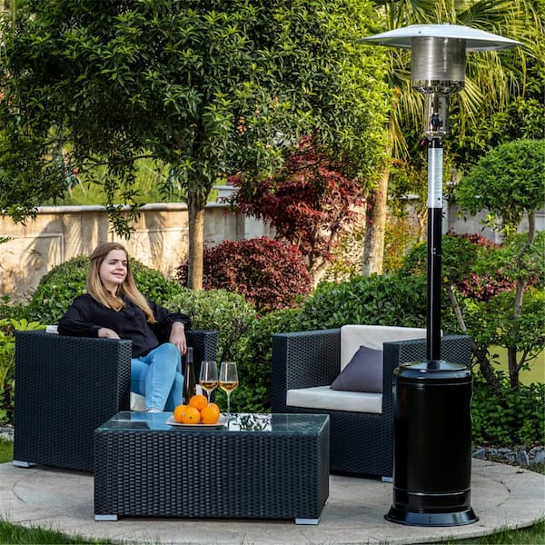 Wildaven 88 47,000 BTU Outdoor Black Steel Propane Patio