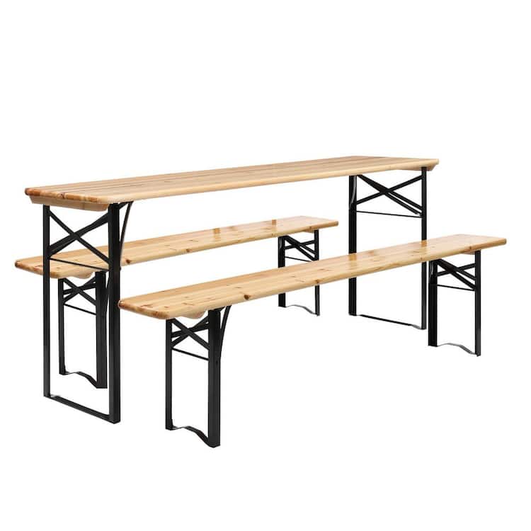 Karl home 3-Piece Wood Outdoor Dining Set