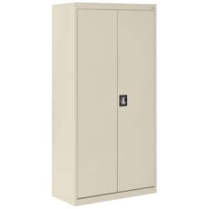 Elite 36 in. W x 72 in. H x 24 in. D Steel Combination Adjustable Shelves Freestanding Cabinet in Putty
