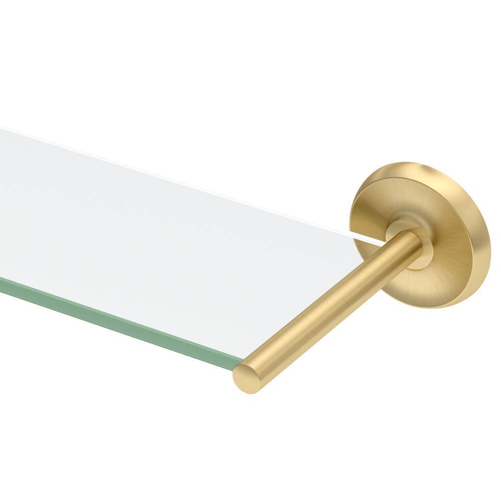 Gatco Designer II 22.5 in. W Glass Shelf in Brushed Brass