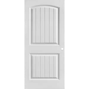 36 in. x 80 in. Cheyenne Smooth 2-Panel Camber Top Plank Hollow Core Primed Composite Interior Door Slab