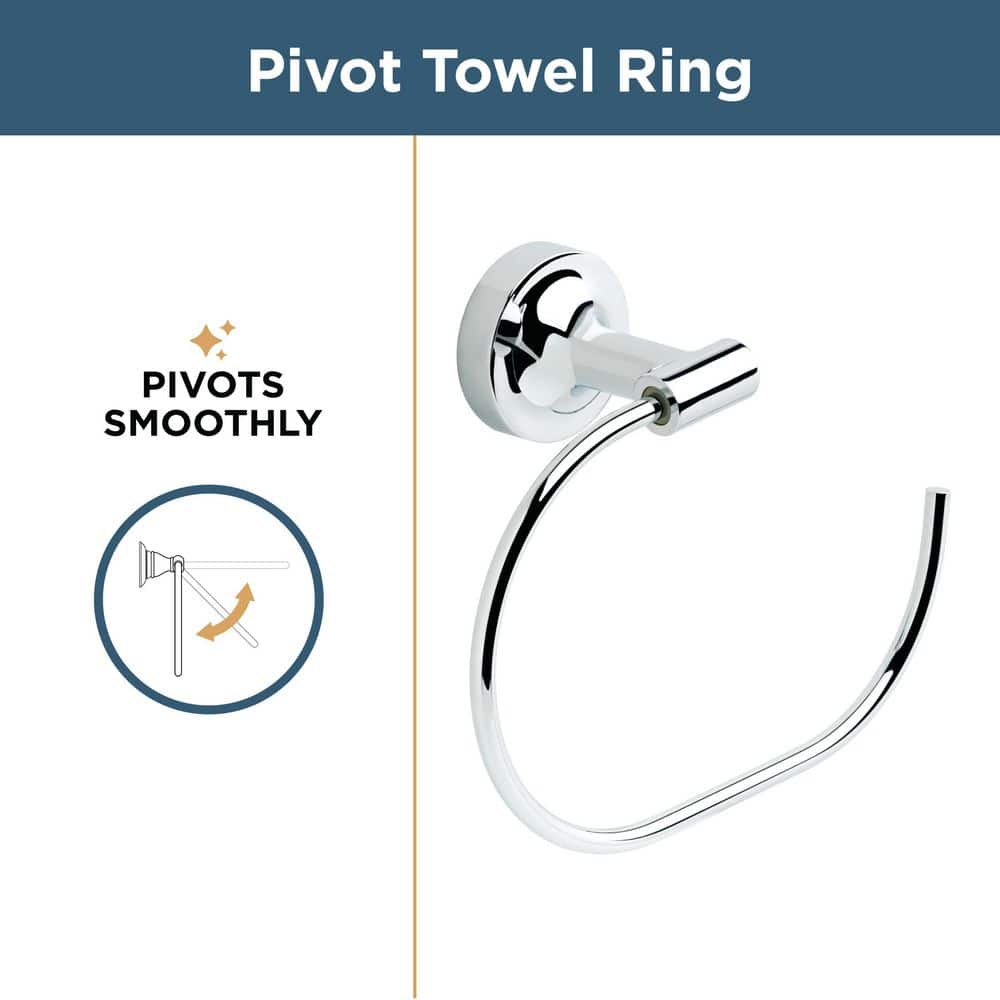 Voisin Polished Chrome Wall Mounted Towel Ring