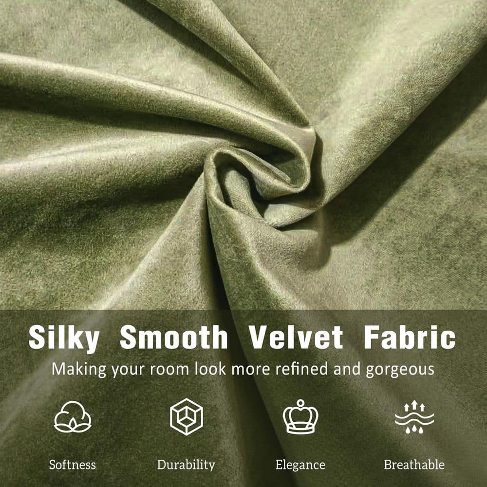 Solara Olive Green Wood Frame King Size Upholstered Platform Bed with Curve-Shaped Design Headboard - thumbnail 7