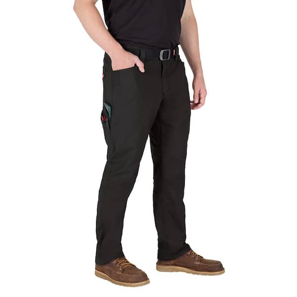 Milwaukee Men's 36 in. x 32 in. Black Cotton/Polyester Work Pants
