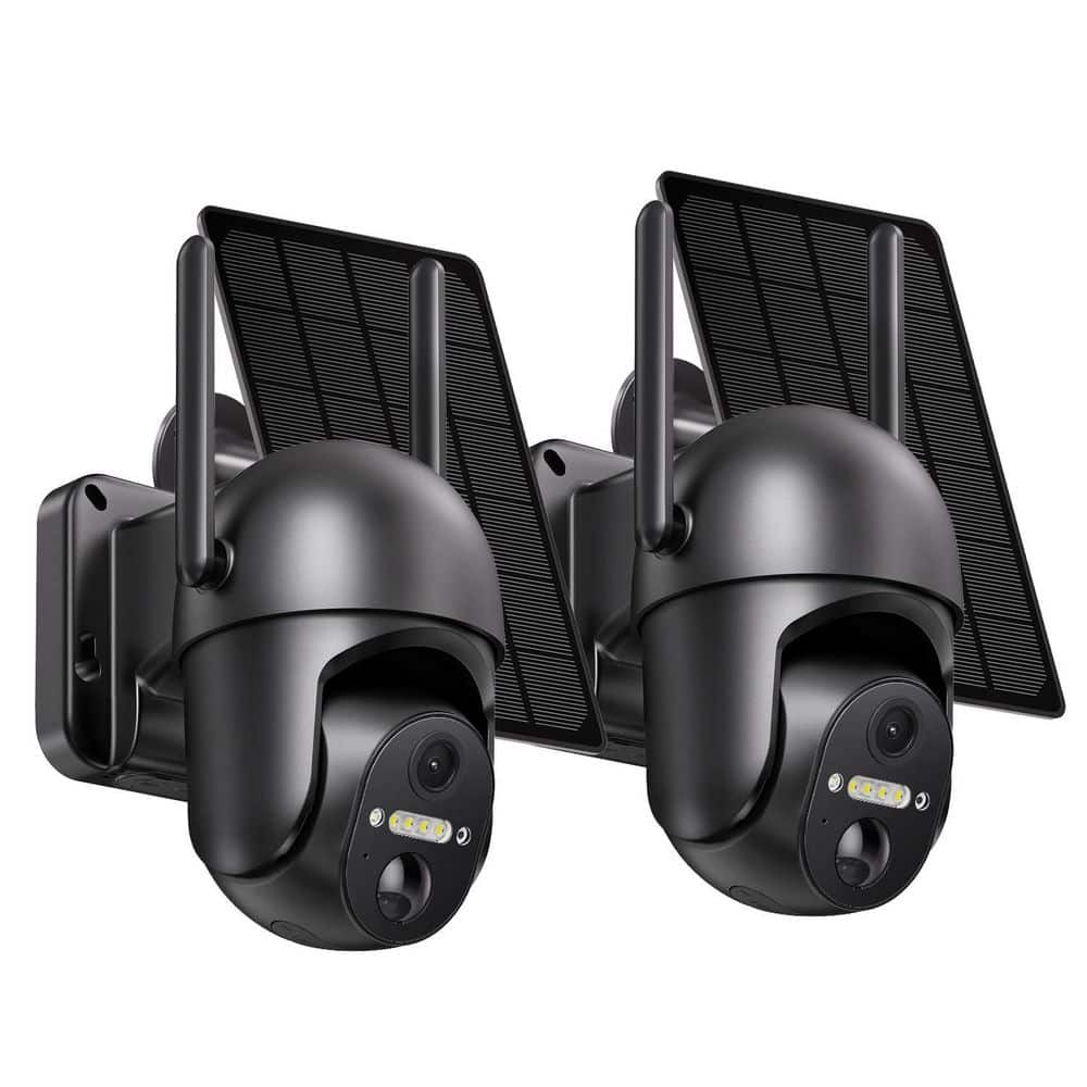 2 Pack Solar-Powered Outdoor Security Camera, 2K HD 360° View Wireless WiFi, Color Night Vision, PIR Motion Sensor price history on PriceWatchPro