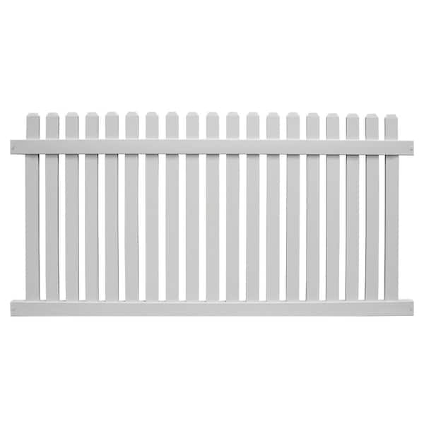 Weatherables Provincetown 3 ft. H x 6 ft. W White Vinyl Picket Fence Panel Kit