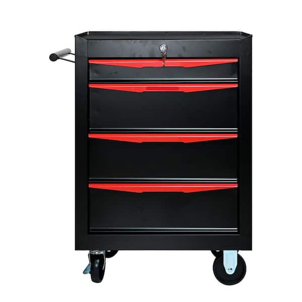 13 in. Rolling Metal Tool Chest with 4-Drawers, 20 in. 4-Drawer Tool Chest Cabinet with Ball Bearing Drawer Slides