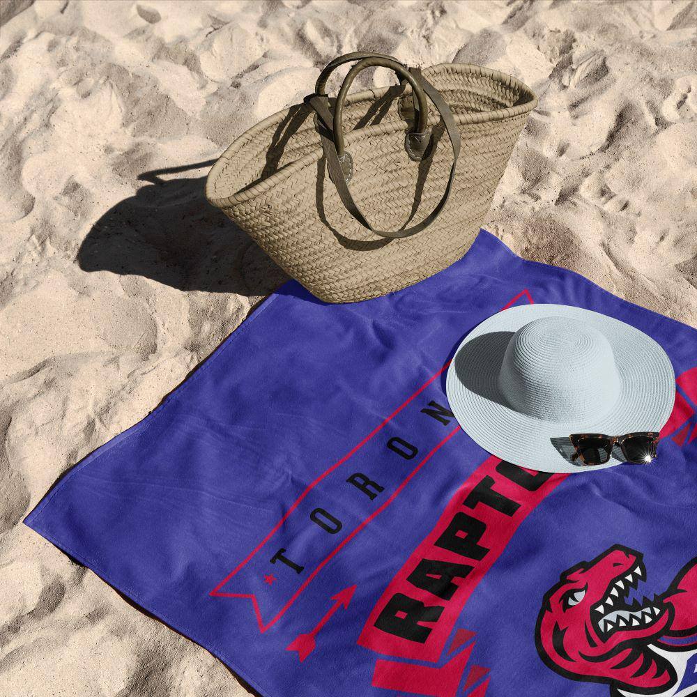 Toronto Raptors Blue and Red Cotton/Polyester Beach Towel