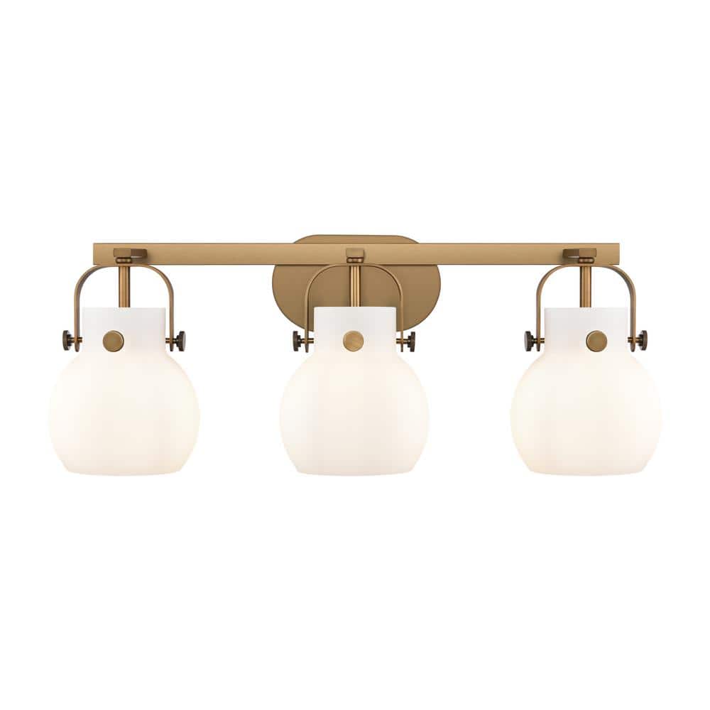 Pilaster II Sphere 26.5 in. 3-Light Brushed Brass Vanity Light with Glass Shade price history on PriceWatchPro