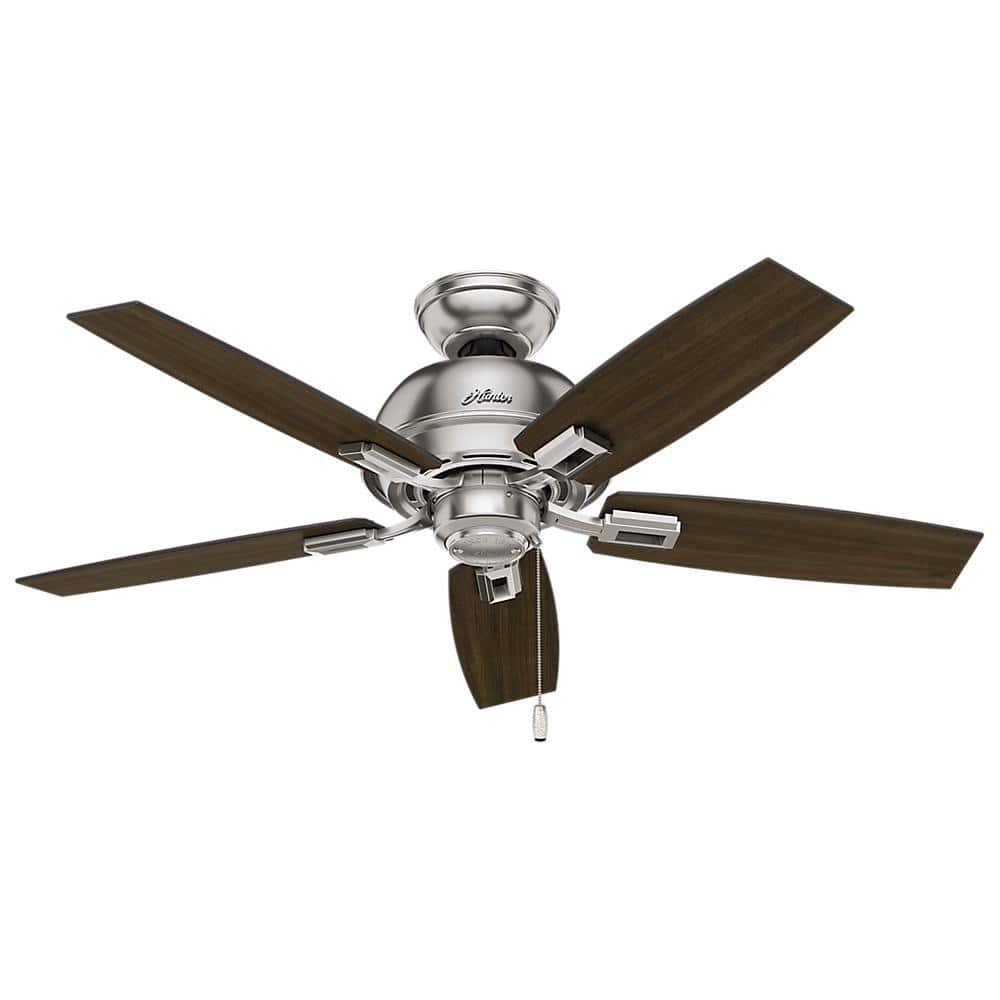 Donegan 44" Brushed Nickel Ceiling Fan with LED Light and Reversible Blades