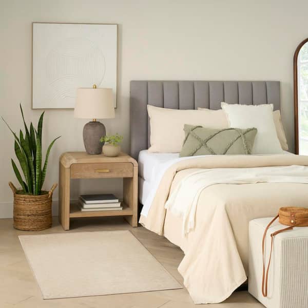 Washable Charm Ivory 2 ft. x 3 ft. All-over design Contemporary Area Rug