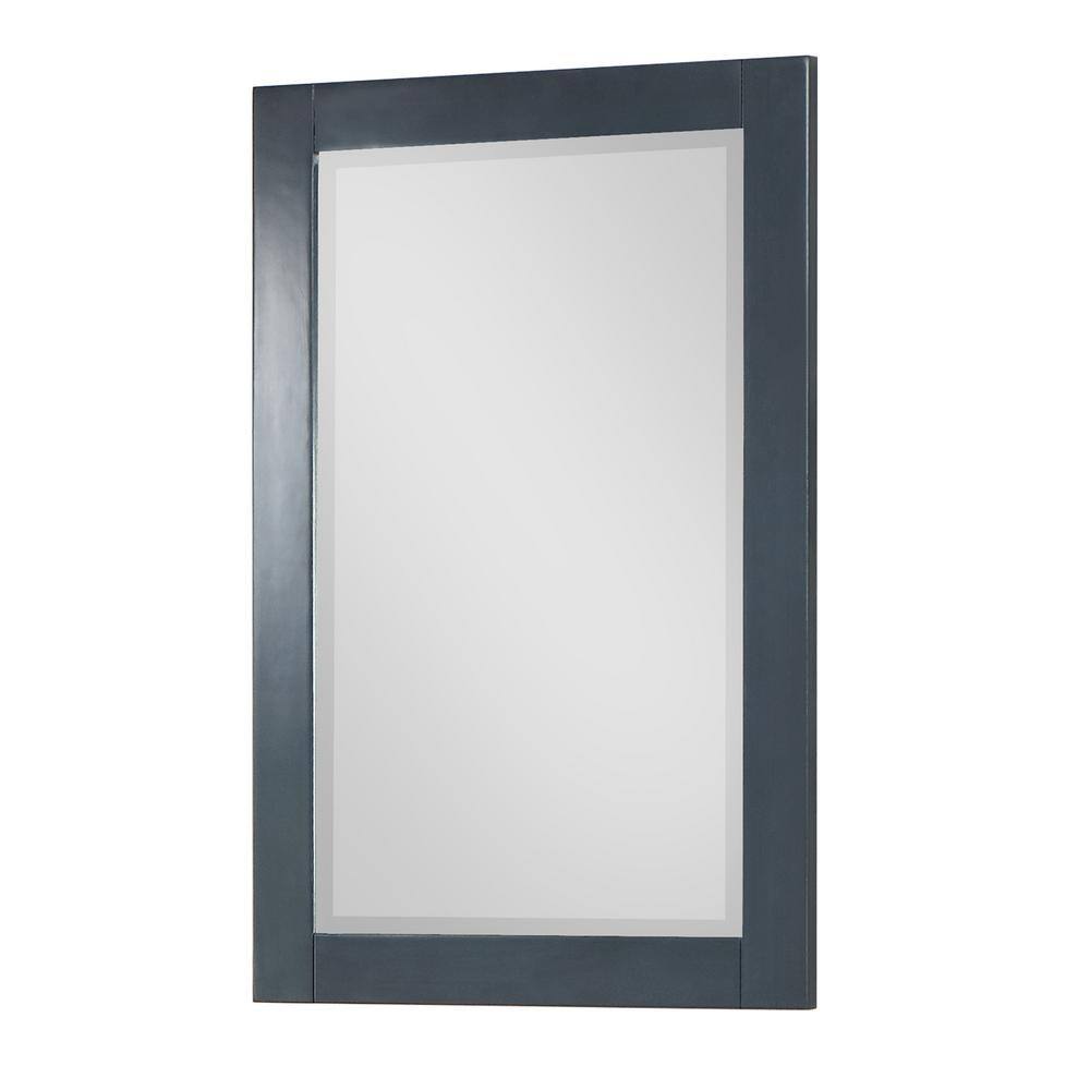 Classical Blue Rectangular Wood Bathroom Vanity Mirror