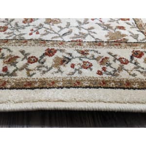 Como Ivory 3 ft. x 5 ft. Traditional Floral Area Rug