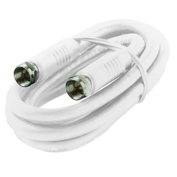 Steren 50 ft. F-F RG6/UL Coaxial Cable - White