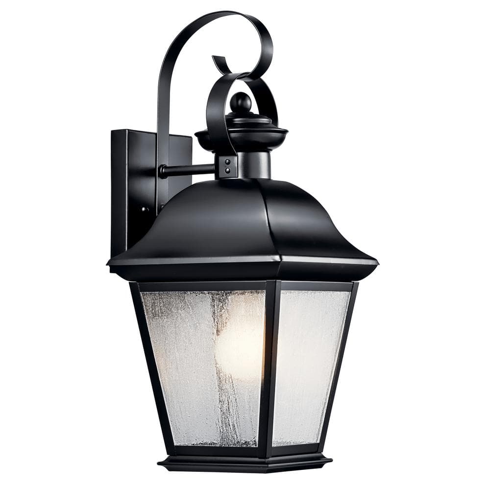 Mount Vernon 16.75 in. 1-Light Black Outdoor Hardwired Wall Lantern Sconce with No Bulbs Included (1-Pack) price history on PriceWatchPro