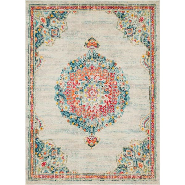 Unique Loom Penrose Alexis Ivory 9 ft. x 12 ft. Area Rug