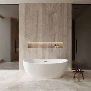 Wyndham Collection Rebecca 65 in. Acrylic Flatbottom Bathtub in Wyndham Collection Rebecca 65 in. Acrylic Flatbottom Bathtub in