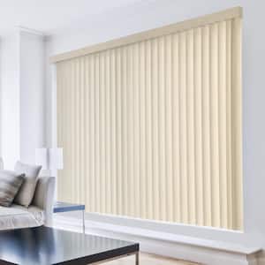Heather Buff Cordless Room Darkening Vertical Blinds for Sliding Doors Kit with 3.5 in. Slats - 78 in. W x 84 in. L
