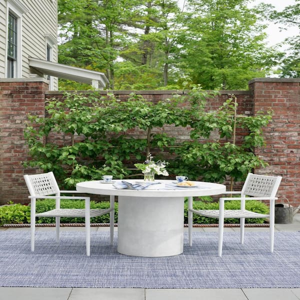 Fusion Handwoven Blue 3 ft. x 8 ft. Outdoor Runner Rug