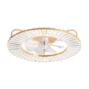 22 in. Integrated LED Indoor Chandelier Gold Ceiling Fans with Light and Remote Control Included