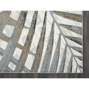 Nova Grey 7.9 ft. x 10.2 ft. Abstract Polyester Area Rug