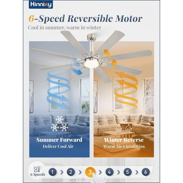 72 in. Indoor/Outdoor Nickel LED Ceiling Fan with Light Kit and Remote Control, Dual-Finish Blades, Dwonrod/Angled Mount