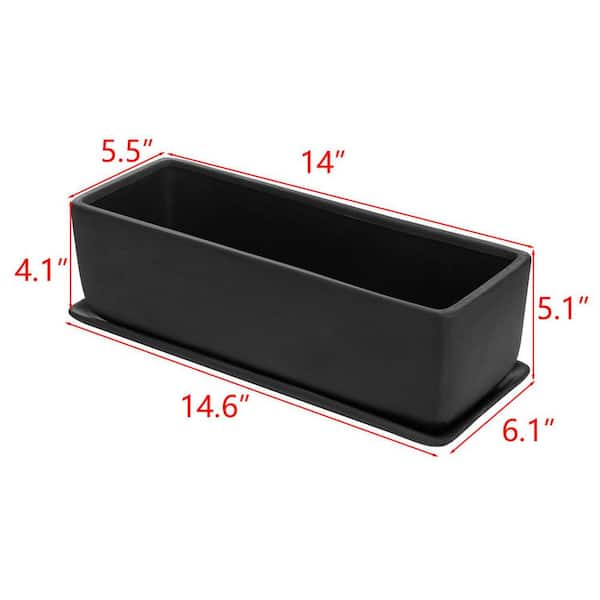 Large Black Ceramic Indoor/Outdoor Planter with Saucer(14 in. W x