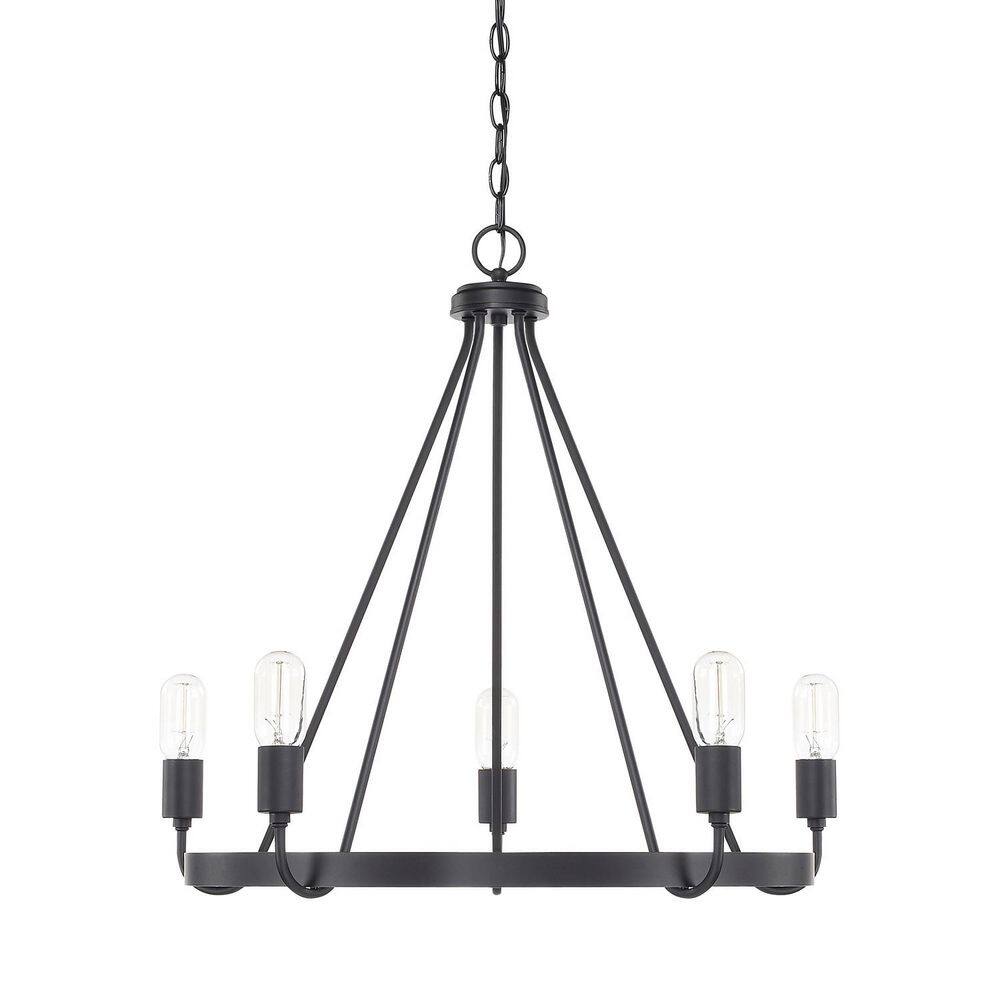 Tanner 26.5 in. 5-Light Matte Black Chandelier with No Bulbs Included price history on PriceWatchPro
