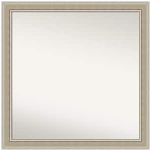 Mezzo Silver 29.5 in. x 29.5 in. Non-Beveled Modern Square Wood Framed Wall Mirror in Silver