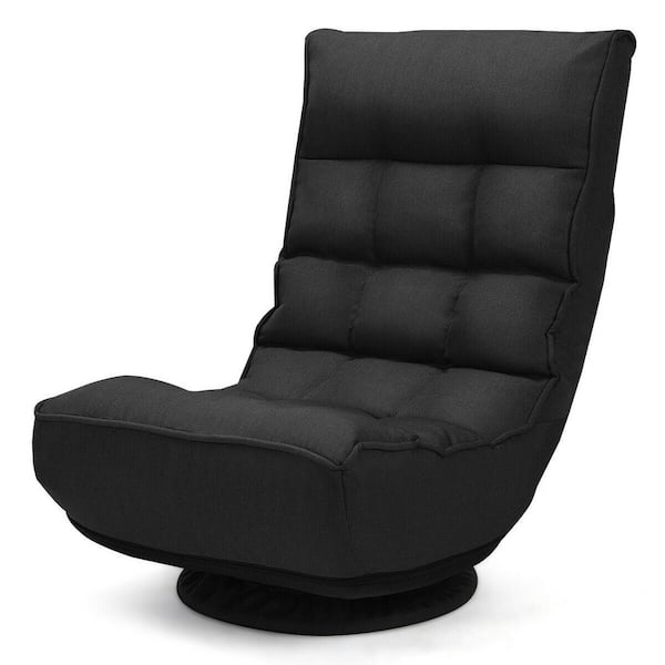 null 1-Seat 4-Position 360 Degree Swivel Adjustable Game Chair Lazy Sofa in Black