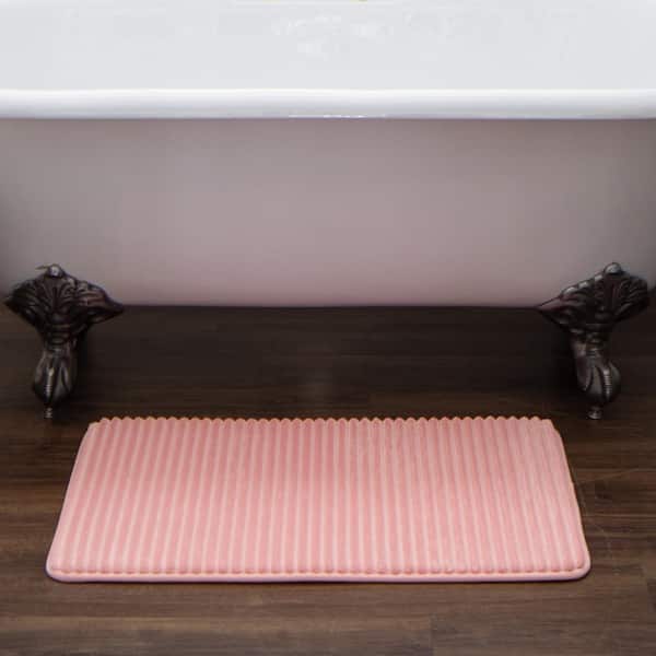 Roswell 17 in. x 24 in. Dusty Rose Polyester Machine Washable Bath Mat