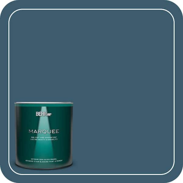 BEHR MARQUEE 1 qt. #550F-7 Blue Spell Semi-Gloss Enamel Interior Paint & Primer